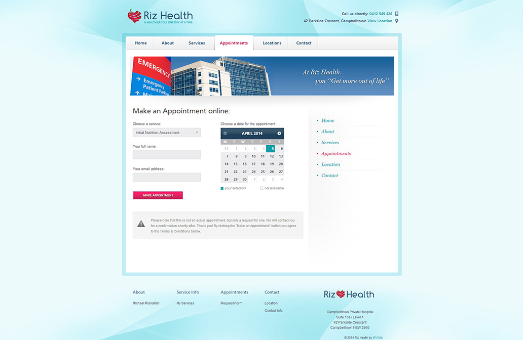 Rizhealth Appointments